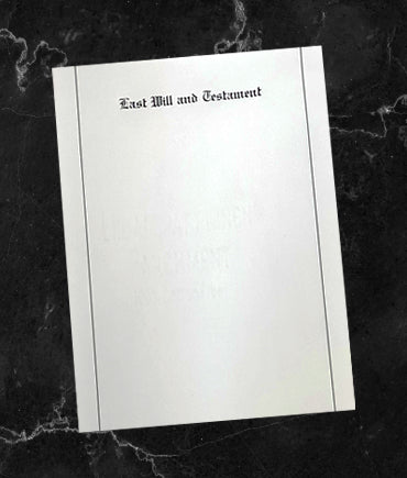 Engraved with LAST WILL AND TESTAMENT - Marginal Ruled - Cockle Finish