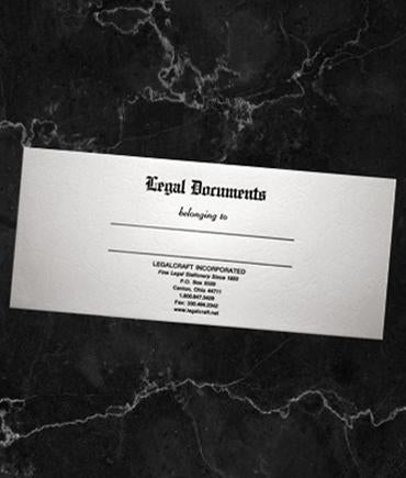 White Leather Wallet Envelopes - With Heading